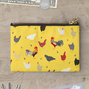 chicken-farm-yellow-zipper-pouch-by-wickedrefined chicken-farm-yellow-zipper-pouch-by-wickedrefined