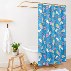 sweet-treat-pool-floats-shower-curtain-by-wickedrefined sweet-treat-pool-floats-shower-curtain-by-wickedrefined
